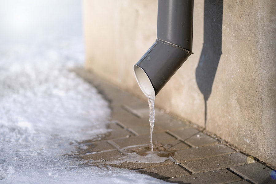 Frost protection for water-carrying pipes and surfaces